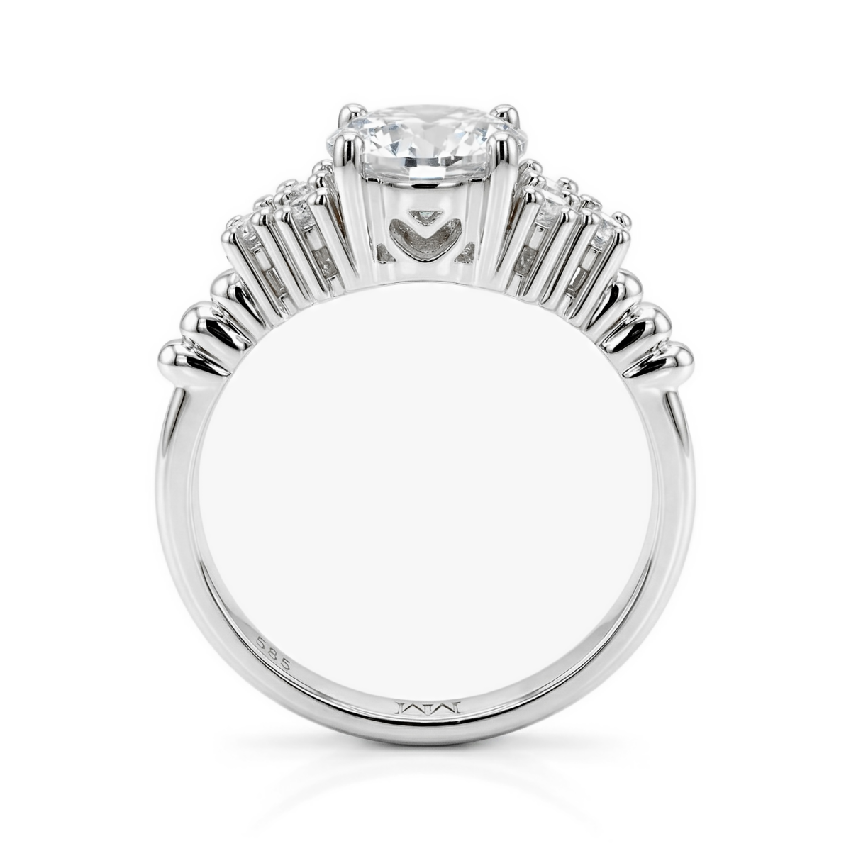 Astral - Bague de fiançailles en moissanite avec pierres latérales