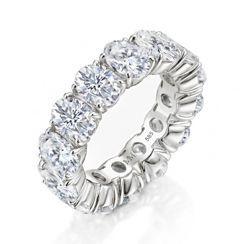 Daphne - Bague tour complet en moissanite taille ovale