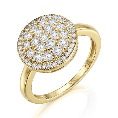 Cirilla - Bague à pierres regroupées en moissanite avec pavé