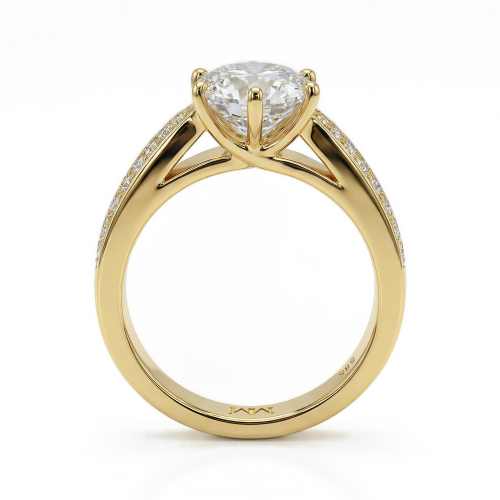 Sylphie – Bague de fiançailles en moissanite avec deux pierres latérales