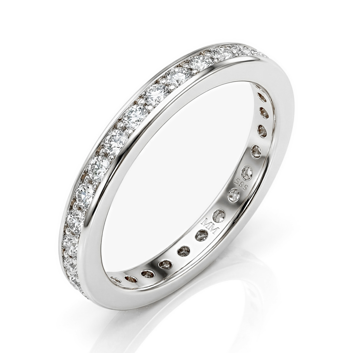 Zenora - Bague d’éternité en moissanite avec serti rail