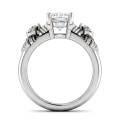 Roselle - Bague de fiançailles florale en moissanite avec serti pavé