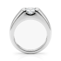 Vortex - Bague pour homme en moissanite avec serti clos moderne évoquant un serti tension