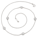 Circa - Collier avec moissanite en serti clos et maillons réglables