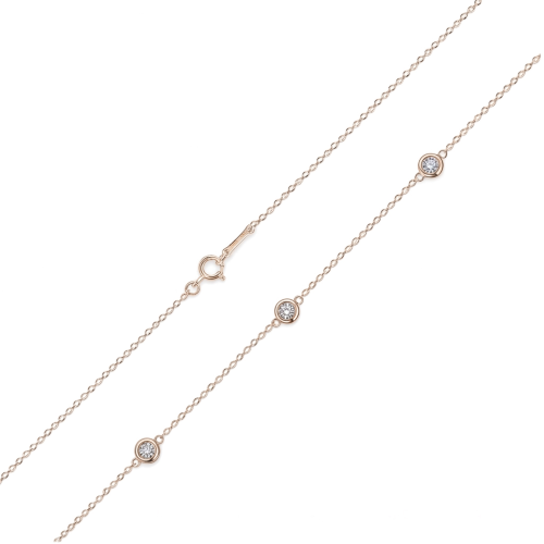 Circa - Collier en moissanite serti clos avec maillons ajustables