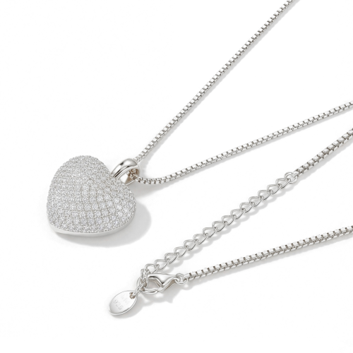 Serenade - Pendentif pavé en moissanite en forme de cœur