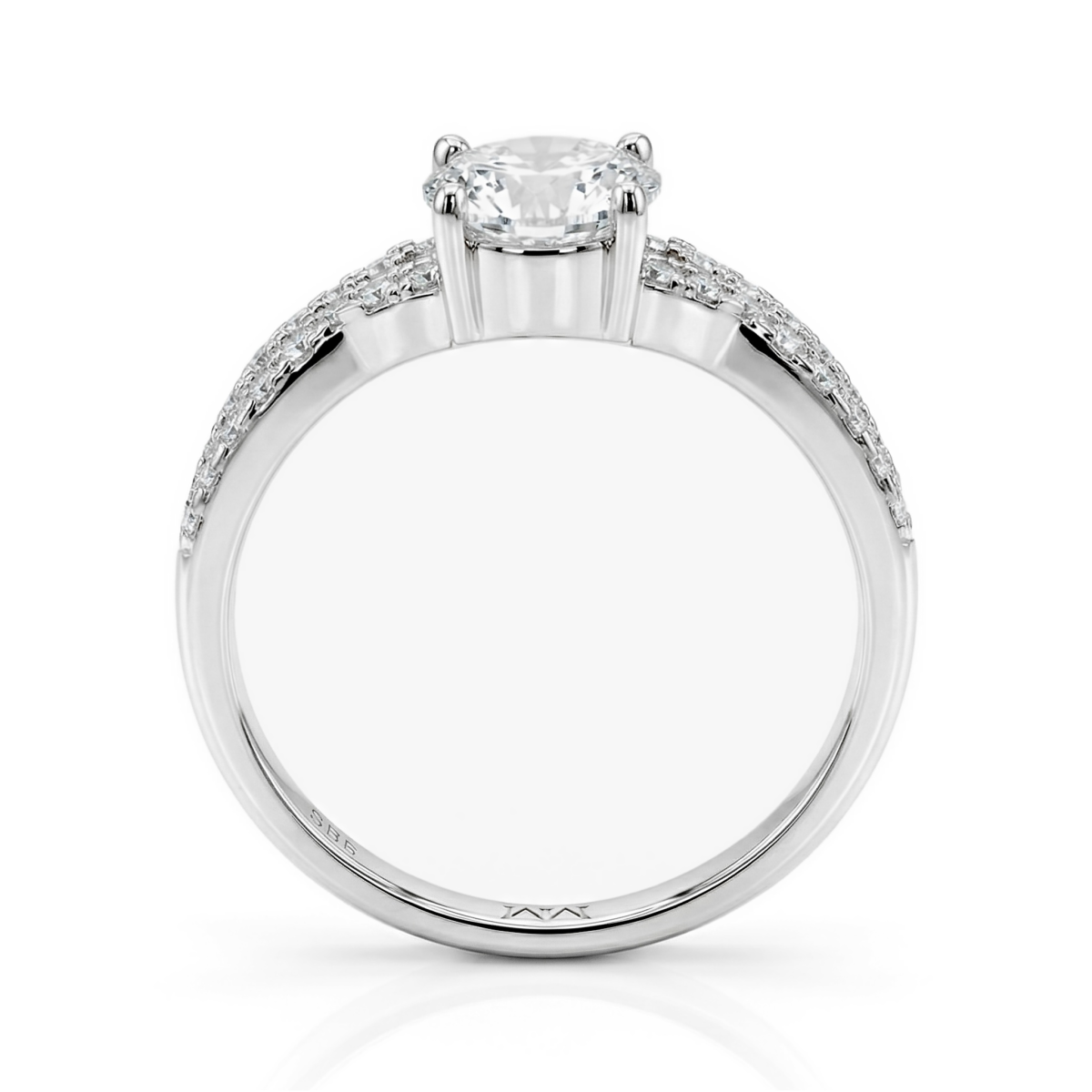 Verity - Bague de fiançailles en moissanite avec anneau torsadé
