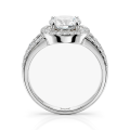 Regalyn - Bague de fiançailles en moissanite avec halo et corps de bague dédoublé