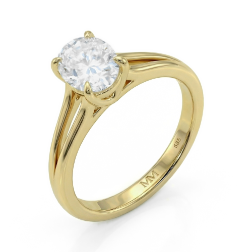 Grace – Bague à corps dédoublé avec moissanite ovale