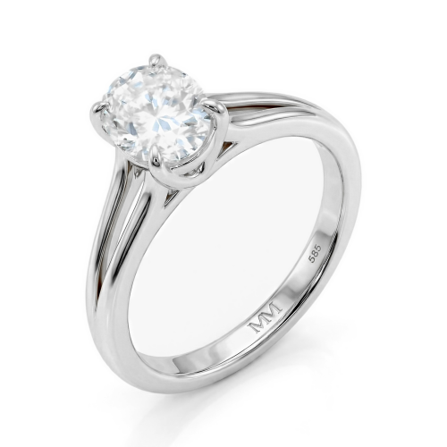 Grace – Bague à corps dédoublé avec moissanite ovale