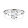 Grace - Bague en moissanite ovale à corps de bague dédoublé