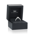 Orletta - Bague de fiançailles en moissanite ovale avec halo et anneau pavés
