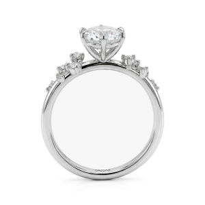 Aurora - Bague en moissanite avec pierres latérales minimalistes