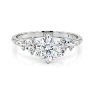 Aurora - Bague en moissanite avec pierres latérales minimalistes