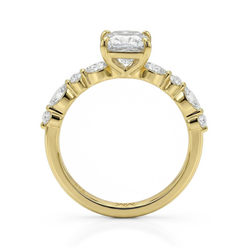 Ava - Bague en moissanite taille princesse