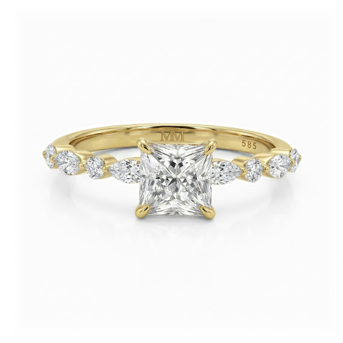 Ava - Bague en moissanite taille princesse