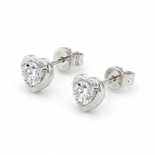 Luster – Puces d’oreilles cœur en moissanite