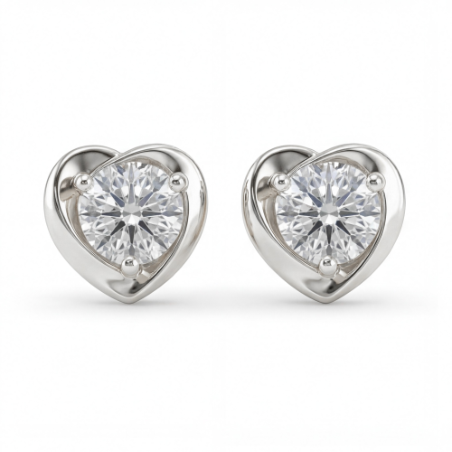Luster – Puces d’oreilles cœur en moissanite
