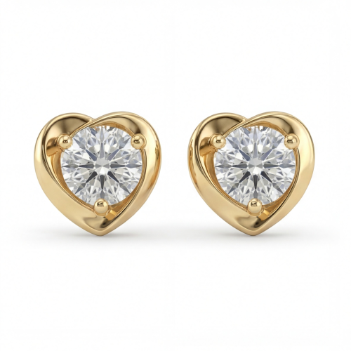 Luster – Puces d’oreilles cœur en moissanite