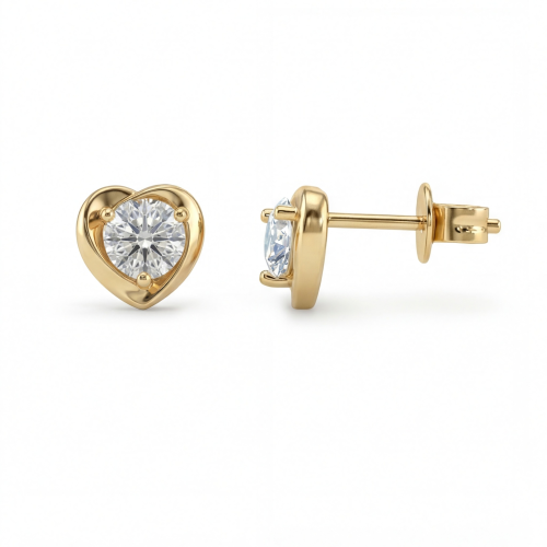 Luster – Puces d’oreilles cœur en moissanite