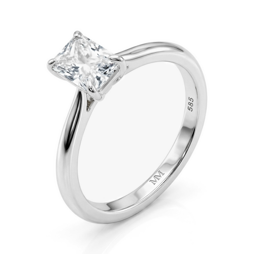 Lustra – Bague solitaire ornée d’une moissanite taille radiant