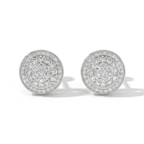 Round Clusters - Puces d’oreilles en moissanite à serti pavé