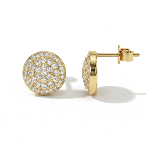 Round Clusters - Puces d’oreilles en moissanite à serti pavé