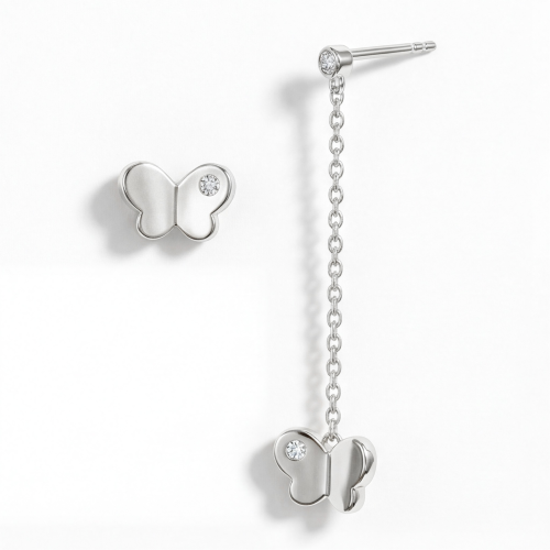 Butterfly Drops - Pendants d’oreilles en moissanite