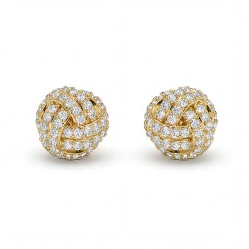 Cluster Spheres - Puces d’oreilles en moissanite au serti pavé