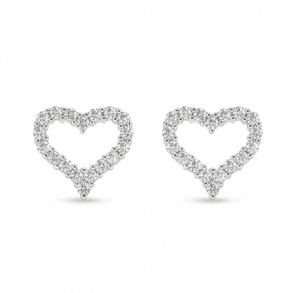 Corazon - Puces d’oreilles en moissanite avec serti pavé en forme de cœur