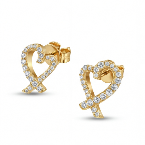 Heart Strings - Puces d’oreilles en moissanite en serti pavé