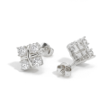 Moissanite Quadrants - Puces d’oreilles en moissanite