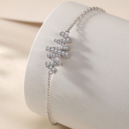 Spiralux - Bracelet ajustable en moissanite avec symbole pavé