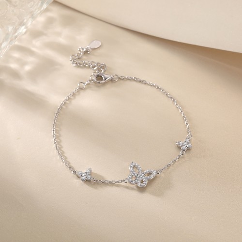 Orchidea - Bracelet en moissanite taille marquise à motifs floraux