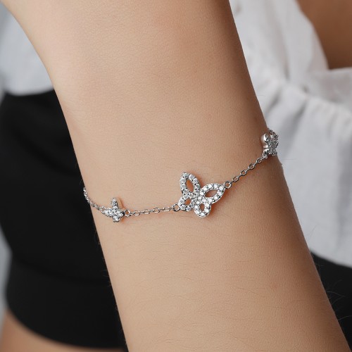 Orchidea - Bracelet en moissanite taille marquise à motifs floraux