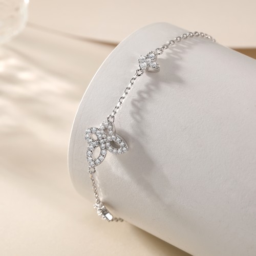 Orchidea - Bracelet en moissanite taille marquise à motifs floraux