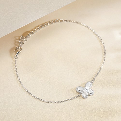 Bloomique - Bracelet à charm en moissanite avec motif floral et détails scintillants