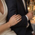 Ondine - Bague en moissanite ovale avec épaulements en grappe de marquises