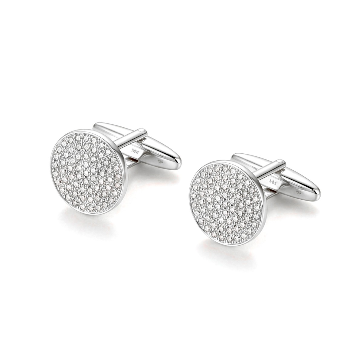 Luxon - Boutons de manchette en moissanite à serti pavé