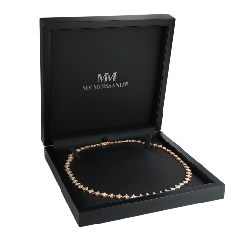 Pentara - Collier tennis en moissanite avec serti pavé