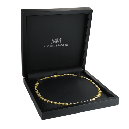 Pentara - Collier tennis en moissanite avec serti pavé