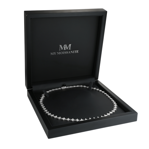 Pentara - Collier tennis en moissanite avec serti pavé