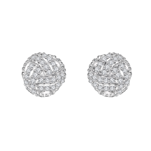 Cluster Spheres - Puces d’oreilles en moissanite au serti pavé