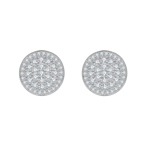 Round Clusters - Puces d’oreilles en moissanite à serti pavé