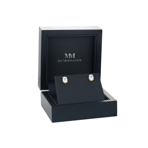 Ovalis – Puces d’oreilles en moissanite ovale
