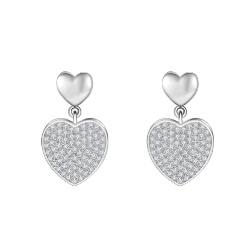 Hearts of Pavé - Pendants d’oreilles en moissanite avec serti pavé