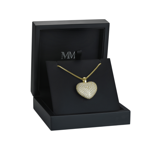 Serenade - Pendentif pavé en moissanite en forme de cœur