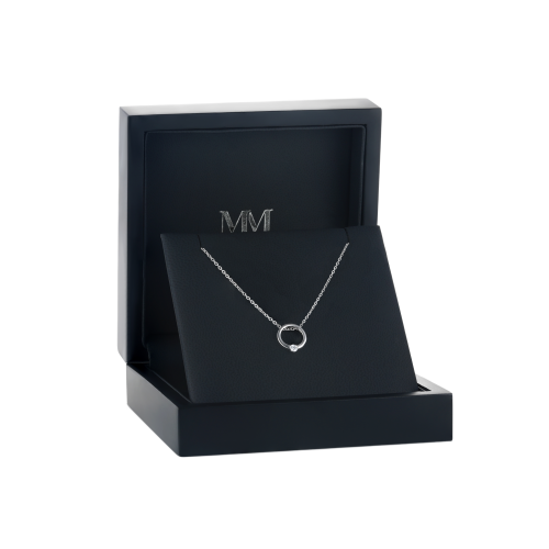 Luna - Pendentif solitaire contemporain en moissanite