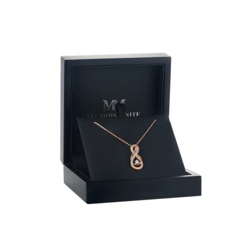 Infinity - Pendentif torsadé en moissanite avec pavé